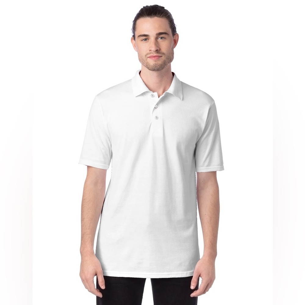 ✨Hanes Classic White Polo Shirt NWOT Sz M